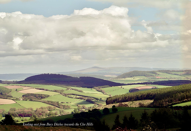 Looking east from Bury Dilches towards the Clee Hills.