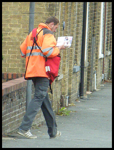 postman delivering bumph