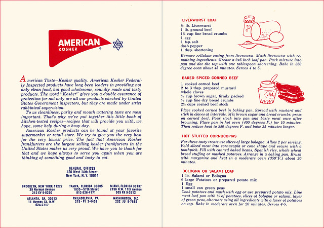 American Kosher Recipe Book (2), c1950