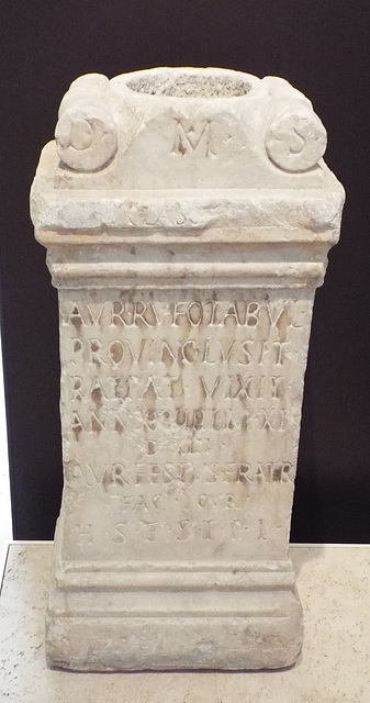 Altar from Merida in the Archaeological Museum of Madrid, October 2022