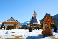 Romania, Borșa, Wooden Constructions in Pietroasa Monastery