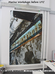 The Marine Workshops sign before UTC LAN 20 6 2024