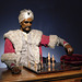 Detail of the Reproduction of the Chess Player in the Metropolitan Museum of Art, February 2020