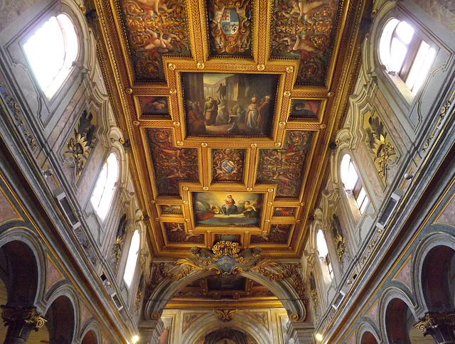 Interior of the Church of San Bartolomeo on Tiber Island in Rome, June 2012