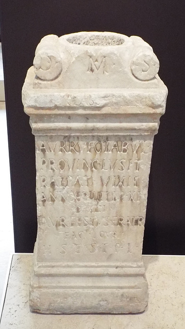 Altar from Merida in the Archaeological Museum of Madrid, October 2022