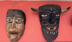 Two antique masks from Masaya, Nicaragua