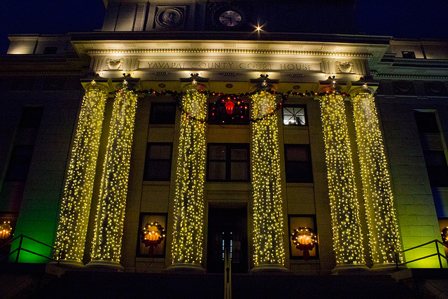 Yavapai County Courthouse - holiday lights Yavapai County Courthouse - holiday lights