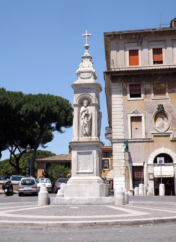 Piazza in front of the Church of San Bartolomeo on Tiber Island in Rome, June 2012