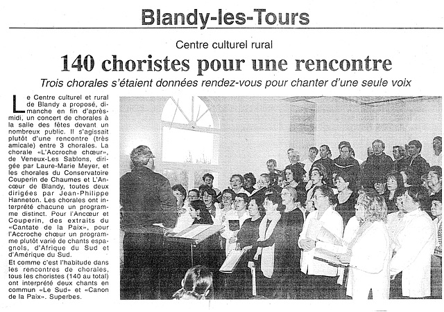 Rencontre chorales à Blandy le 30/01/2000