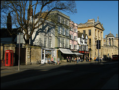 high street in the March sun