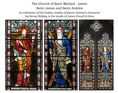 Lewes - The Church of Saint Michael -  Saint James & Saint Andrew by Henry Holiday in studio James Powell & Sons