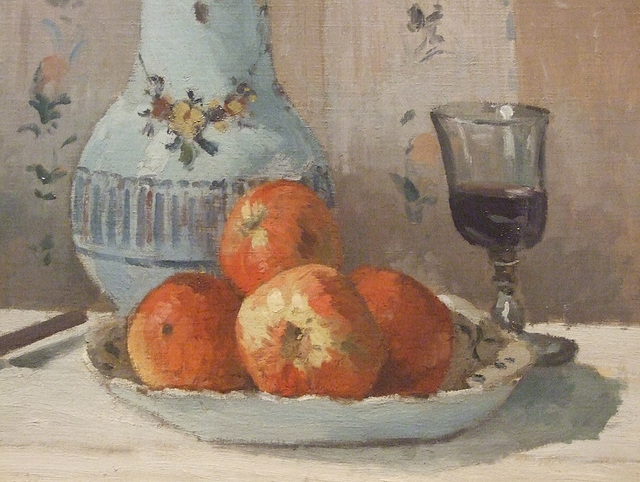 Detail of Detail of Still Life with Apples and Pitcher by Pissarro in the Metropolitan Museum of Art, May 2011