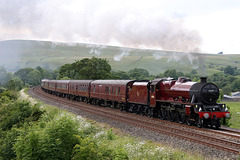 LMS class 6P Jubilee 4-6-0 45699 GALATEA with 1Z87 15.00 Carlisle - Milton Keynes The Cumbrian Mountain Express at Smardale 23rd June 2018 (steam as far as Farington Jct)