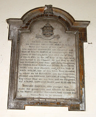 Monument to Rev Abraham Mould (d 1683) and family, Saint Michael's Church, Appleby Magna, Leicestershire