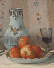 Detail of Still Life with Apples and Pitcher by Pissarro in the Metropolitan Museum of Art, May 2011