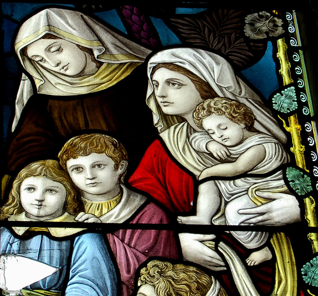 Detail of Bamber memorial window, south aisle, Appleby Magna Church, Leicestershire