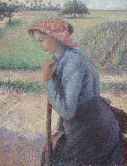 Detail of Two Young Peasant Women by Pissarro in the Metropolitan Museum of Art, May 2011