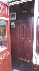 Interior of Railway coach at Cromdale Railway Station (restored)