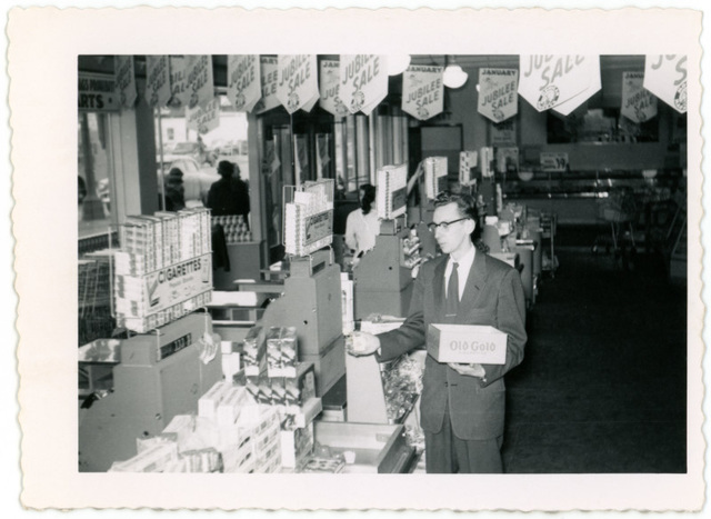 January Jubilee Sale at a Mohican Market, ca. 1950s