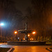 Thermen's fountain in Mariinsky Park at late autumn evening