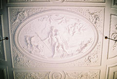 Venus and Adonis, Dining Room, Easton Neston, Northamptonshire. Plasterwork after a painting by Titan