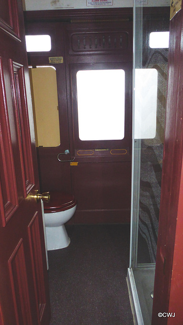 Interior of Railway coach at Cromdale Railway Station (restored)