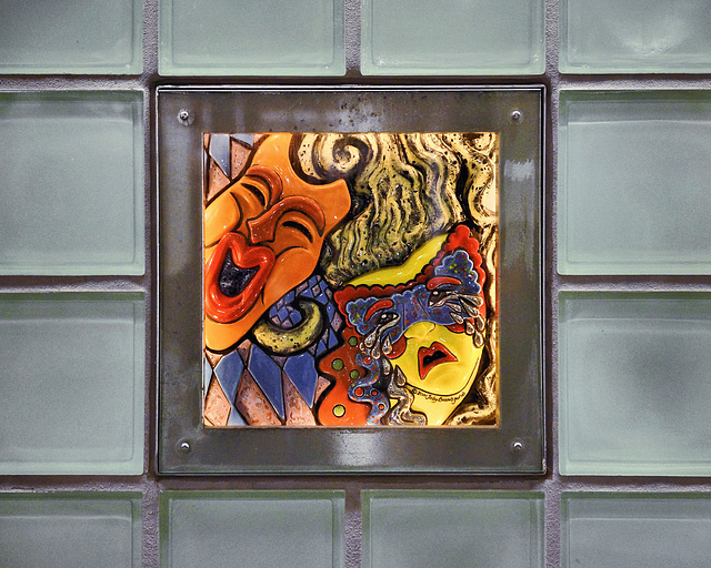 Theatre Masks – Transfer Corridor, Times Square Subway Station, New York, New York