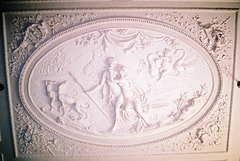Venus and Adonis, Dining Room, Easton Neston, Northamptonshire. Plasterwork after a painting by Titan