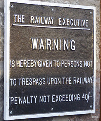 Notice at Cromdale Railway Station (restored)