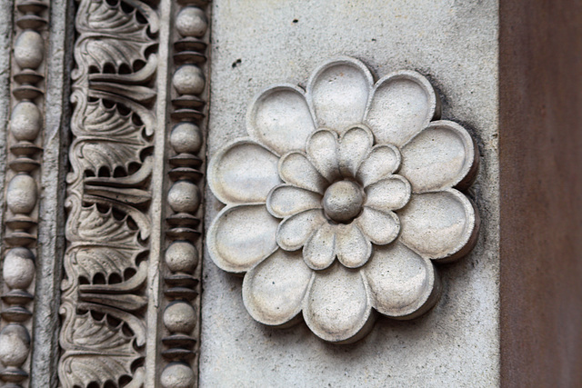 Detail of window surround, Saint Pancras Church, Euston Road, Camden, London