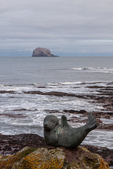 Seal Sculpture and the Bass Rock