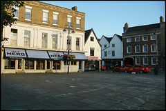 cafes in the empty market square