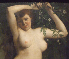 Detail of Nude with Flowering Branch by Courbet in the Metropolitan Museum of Art, May 2011