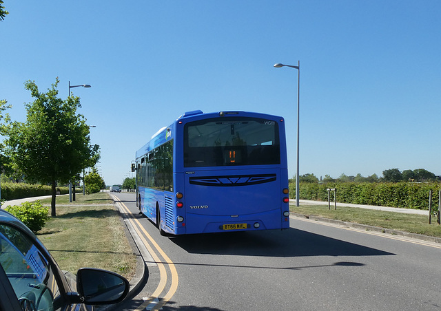 Whippet Coaches WG111 (BT66 MVL) on the West Cambridge site of the University of Cambridge - 16 Jun 2021 (P1080626)