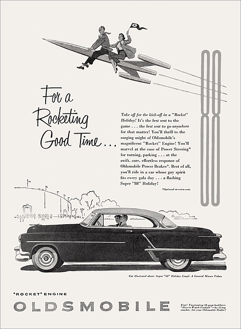 Oldsmobile Automobile Ad, 1953