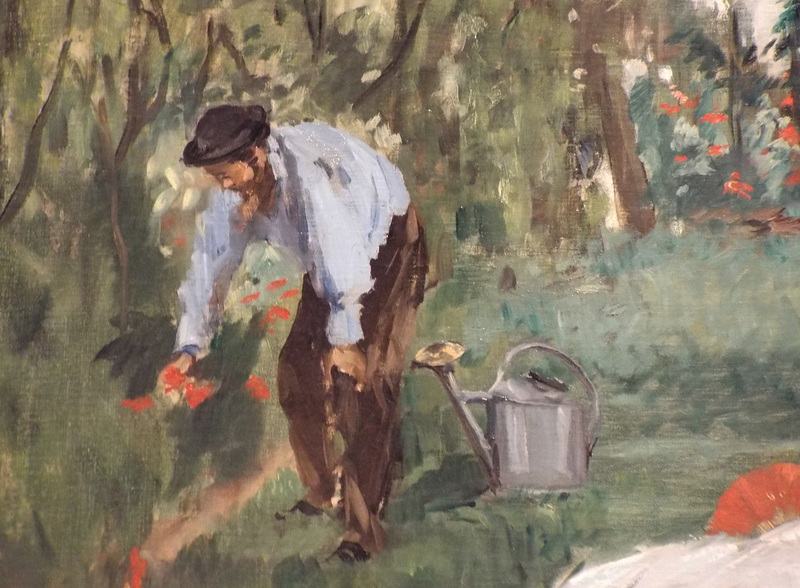 Detail of The Monet Family in the Garden at Argenteuil by Manet in the Metropolitan Museum of Art, July 2018