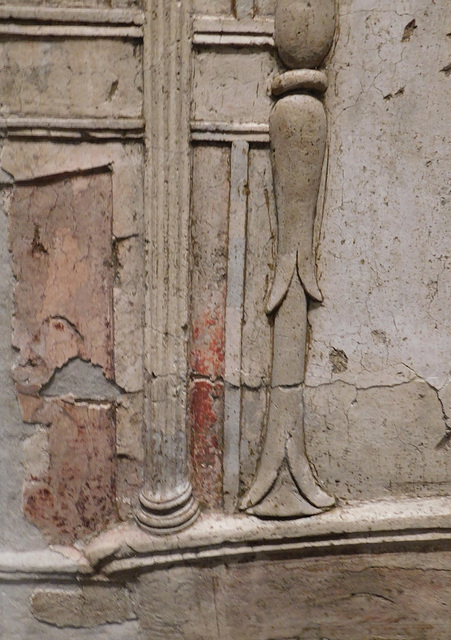 Detail of a Stucco Relief of an Athlete from the Villa San Marco in Stabiae at ISAW, May 2022