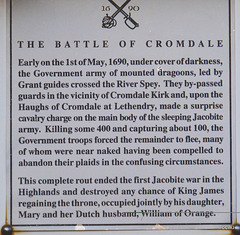 Signage on the side of the Night watchman's hut at Cromdale Church Cemetery