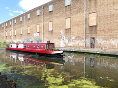 A red barge