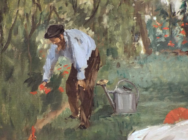 Detail of The Monet Family in the Garden at Argenteuil by Manet in the Metropolitan Museum of Art, July 2018