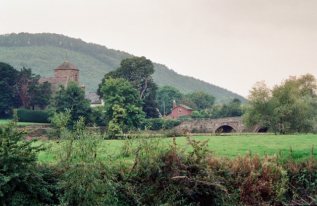 Church of the The Holy Rood and Mordiford Bridge (Scan from 1991)