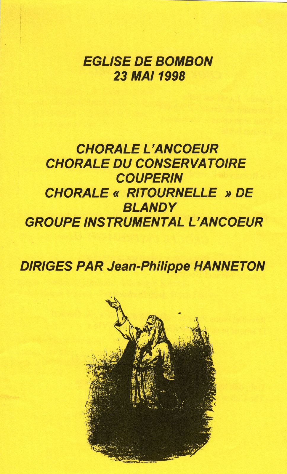 Concert à l'église de Bombon le 23 mai 1998