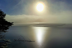 Reflections on ice in the fog