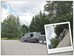 Our motorhome with trailer.