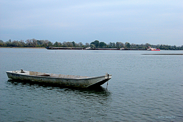 View of river traffic on the Danube