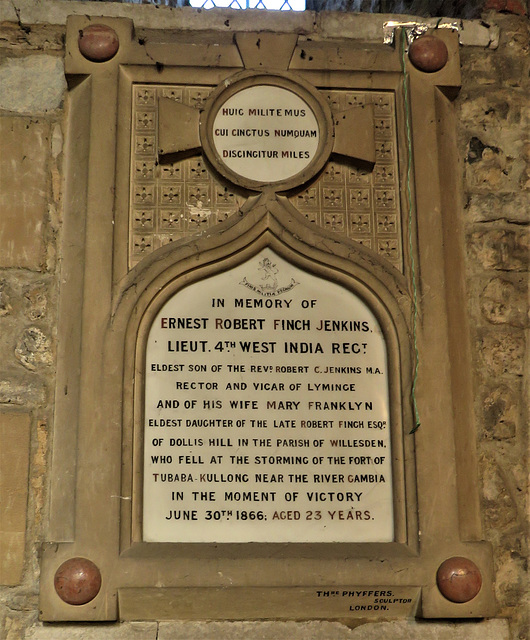 lyminge church, kent,   (9) tomb of ernest jenkins +1866, who died fighting in the gambia