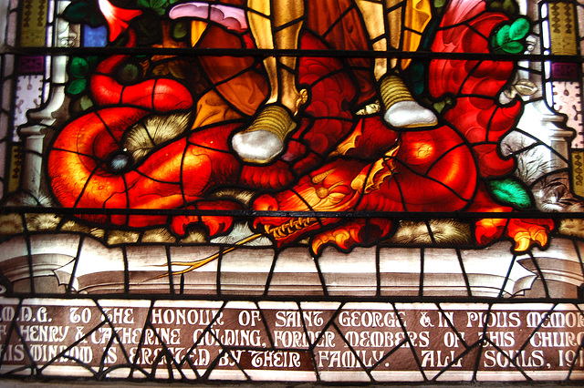 Detail of Stained Glass, St Andrew's Church, Highbridge Road, Netherton, Dudley, West  Midlands