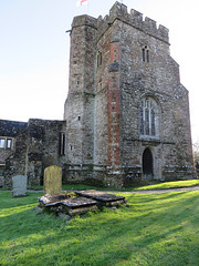 lyminge church, kent,   (10), c16 west tower and stump of earlier n.w tower