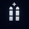 Stained glass window.