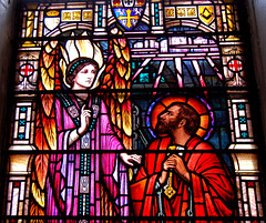 Detail of Stained Glass, St Andrew's Church, Highbridge Road, Netherton, Dudley, West  Midlands